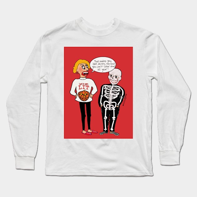 Skinny Skeleton Long Sleeve T-Shirt by BRobinson